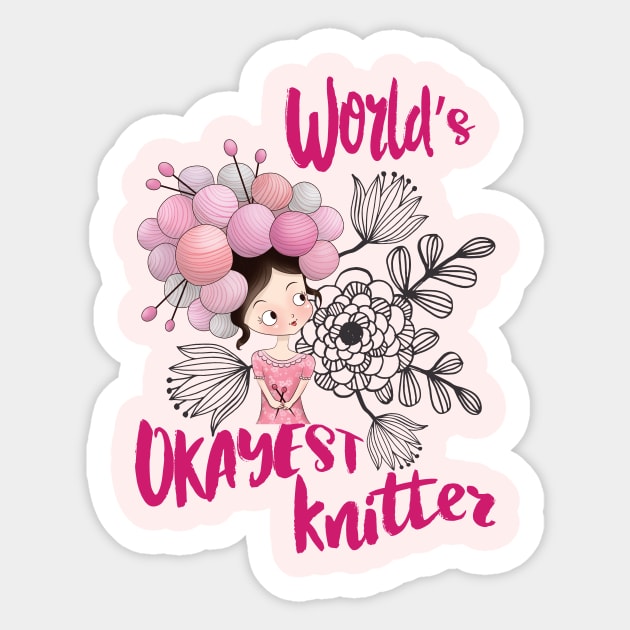 World's Okayest knitter - knit knitting yarn Sticker by papillon